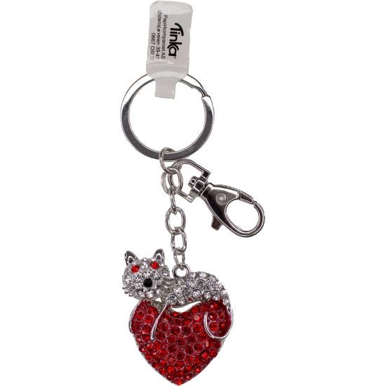 N.Ring/Bag Charm Katt På Hjerte