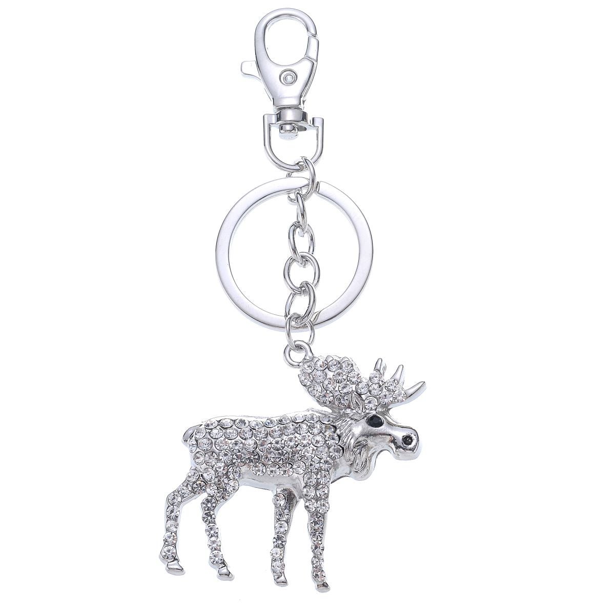 Nøkkelring/Bag Charm Elg Sølv