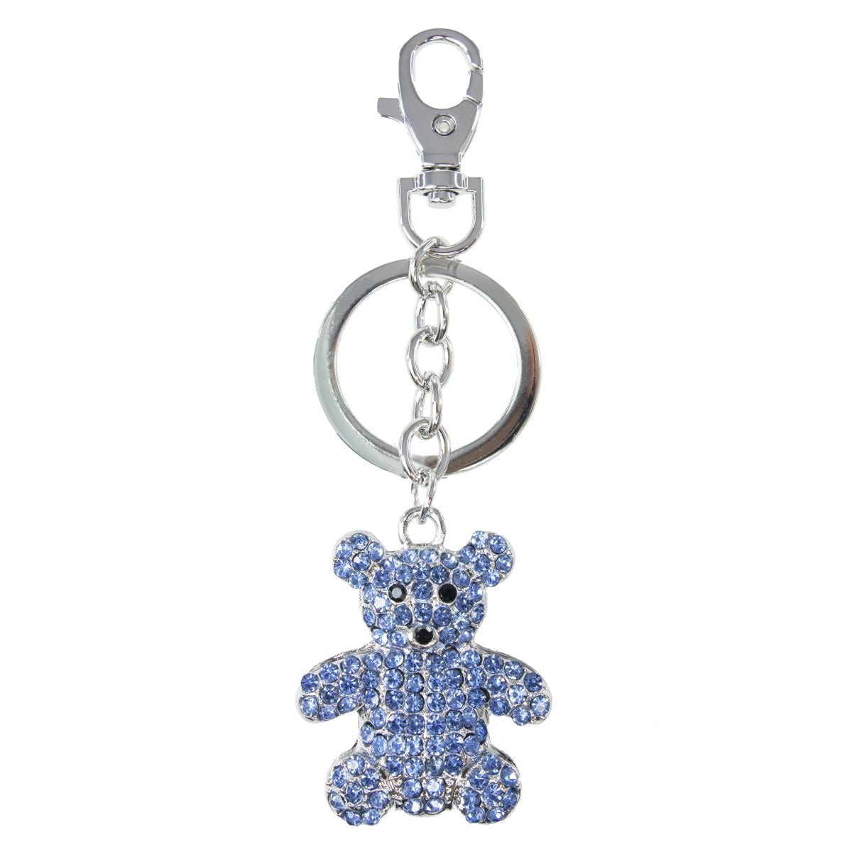 Nøkkelring/Bag Charm Bamse Blå