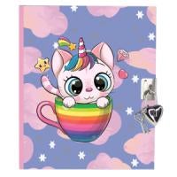 Dagbok m/Lås Katt i Tekopp