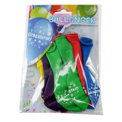 Ballonger gratulerer 8pk