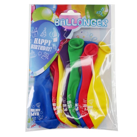 Ballonger happy birthday 8pk