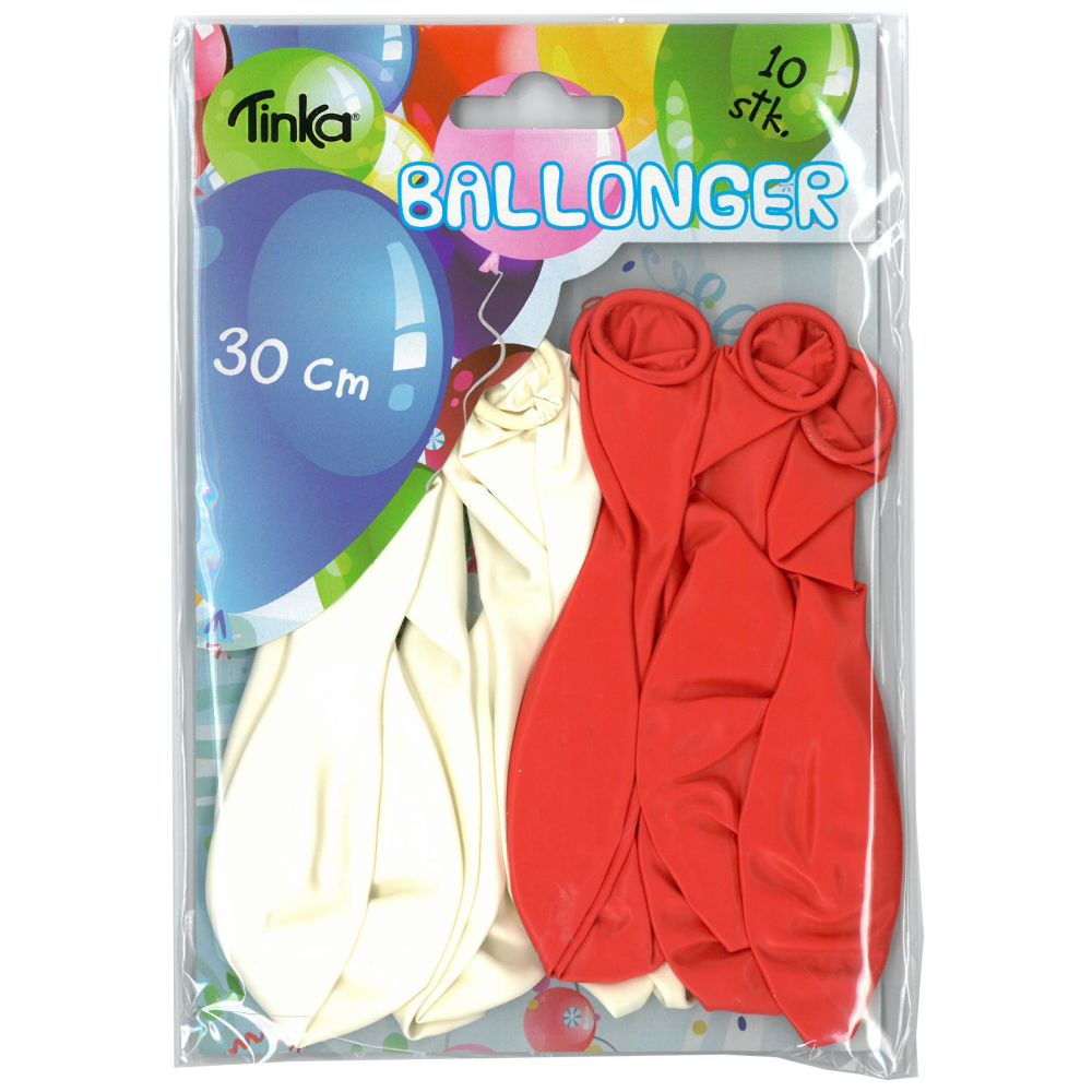 Ballonger 8pk rød/hvit