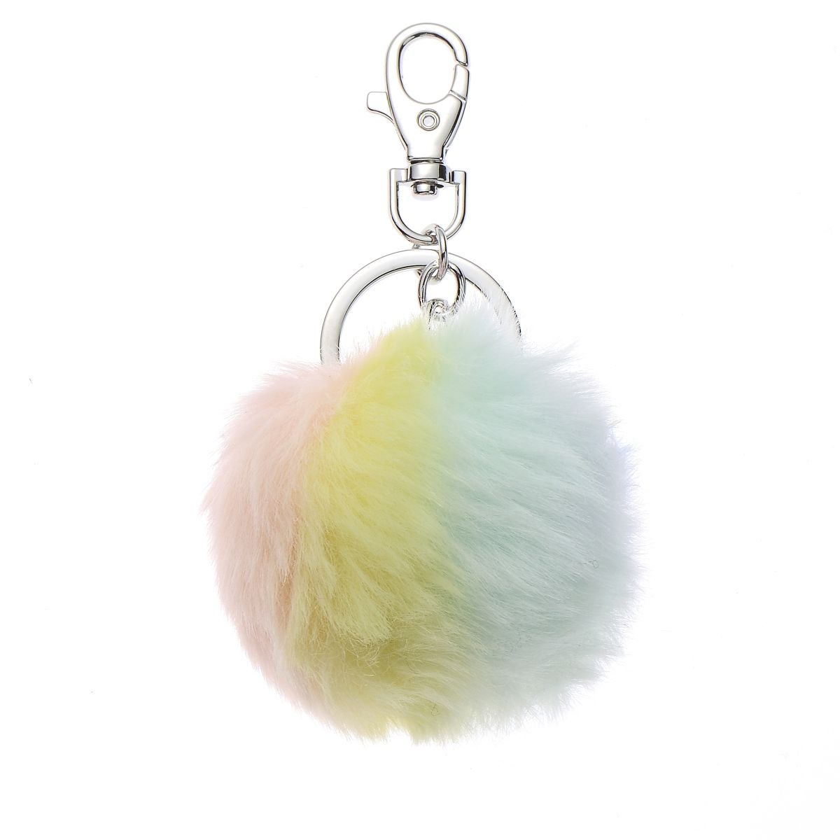 Nøkkelring plysj pompom pastell