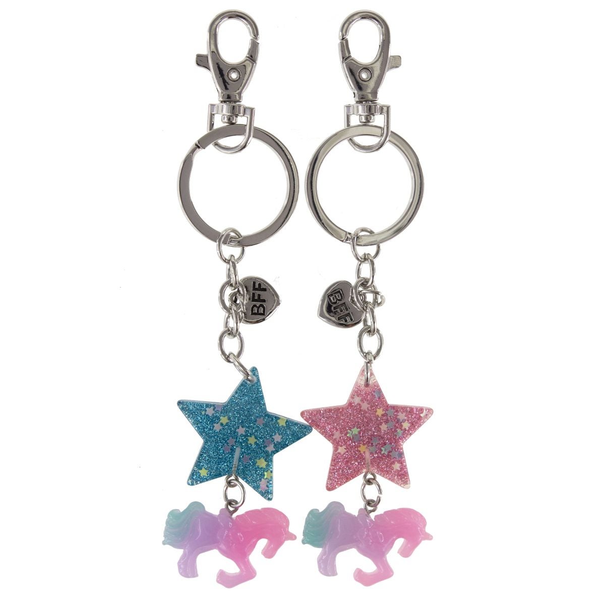 Nøkkelringer Unicorn/stjerne BFF 2 Stk Tinka