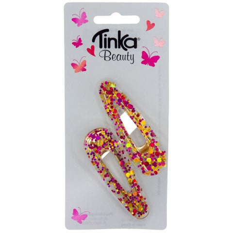 Hårspenne Rosa Transparent 2 Stk Tinka Beauty