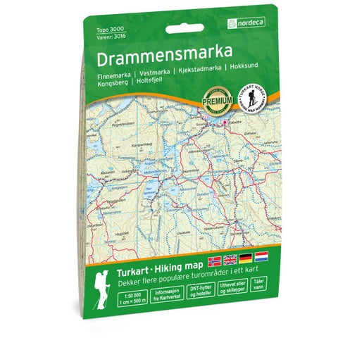 Drammensmarka 1:50 000 - Topo 3000