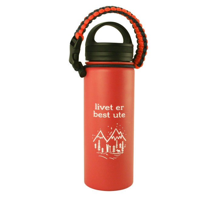 Termoflaske Orange "Livet Er Best Ute" 0,54l