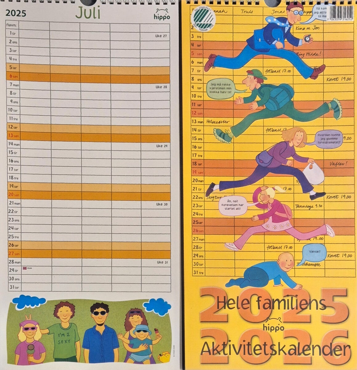 Kalender Aktivitetskalender 2025/2026
