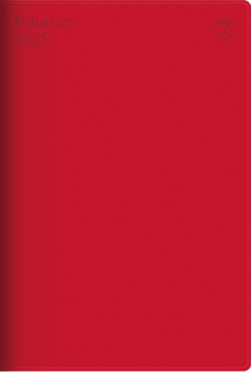 Kalender 2025 7.Sans Futurum Imitert Skinn Rød