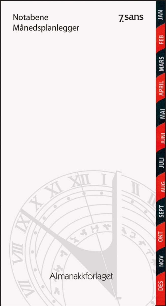 Kalender 2025 7.Sans Notabene Månedsplanlegger