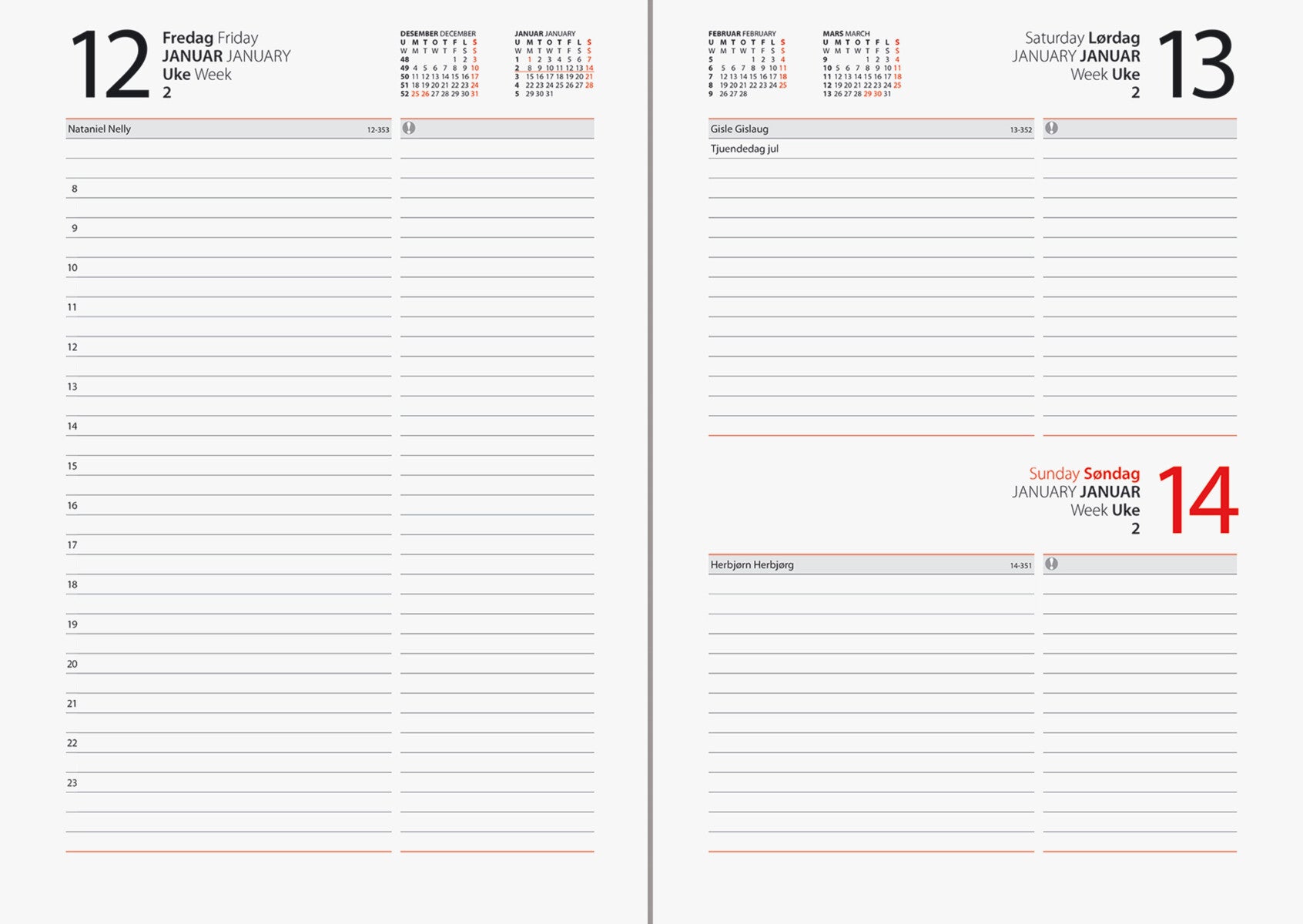 Kalender 2025 7.Sans Dagbok A5 Sort