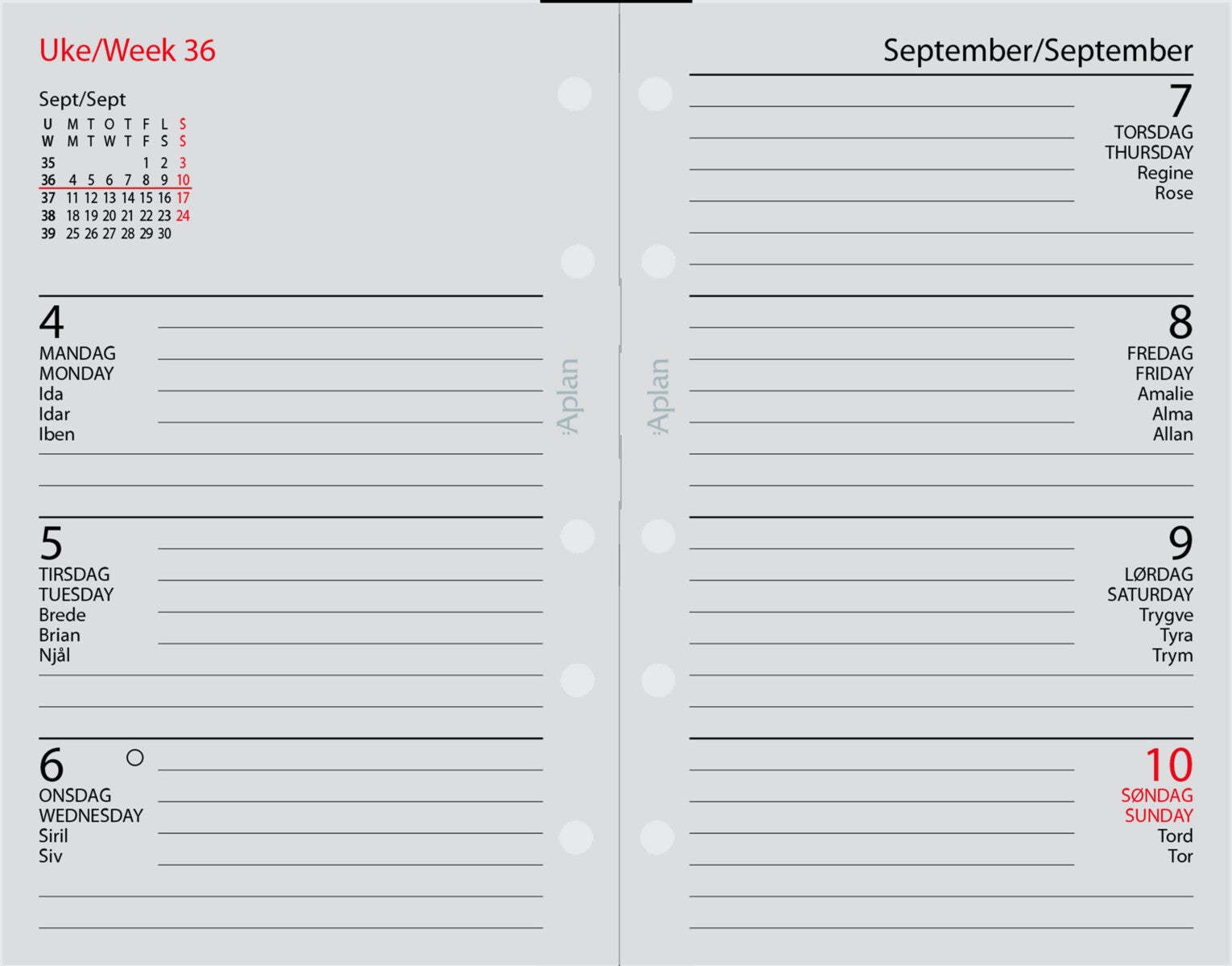 Aplan Student 25/26 Mini Uke Årssett