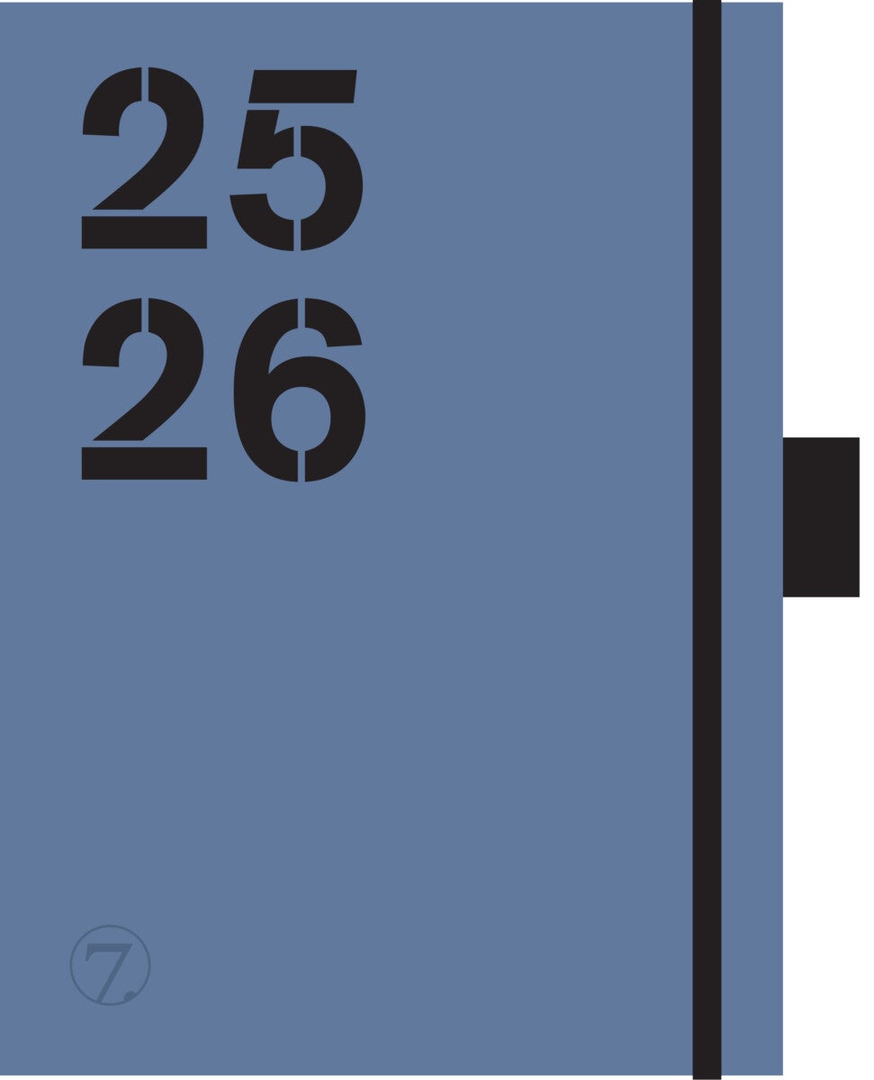 7.sans Kalender 25/26 Studieplan Innbundet Blå A6