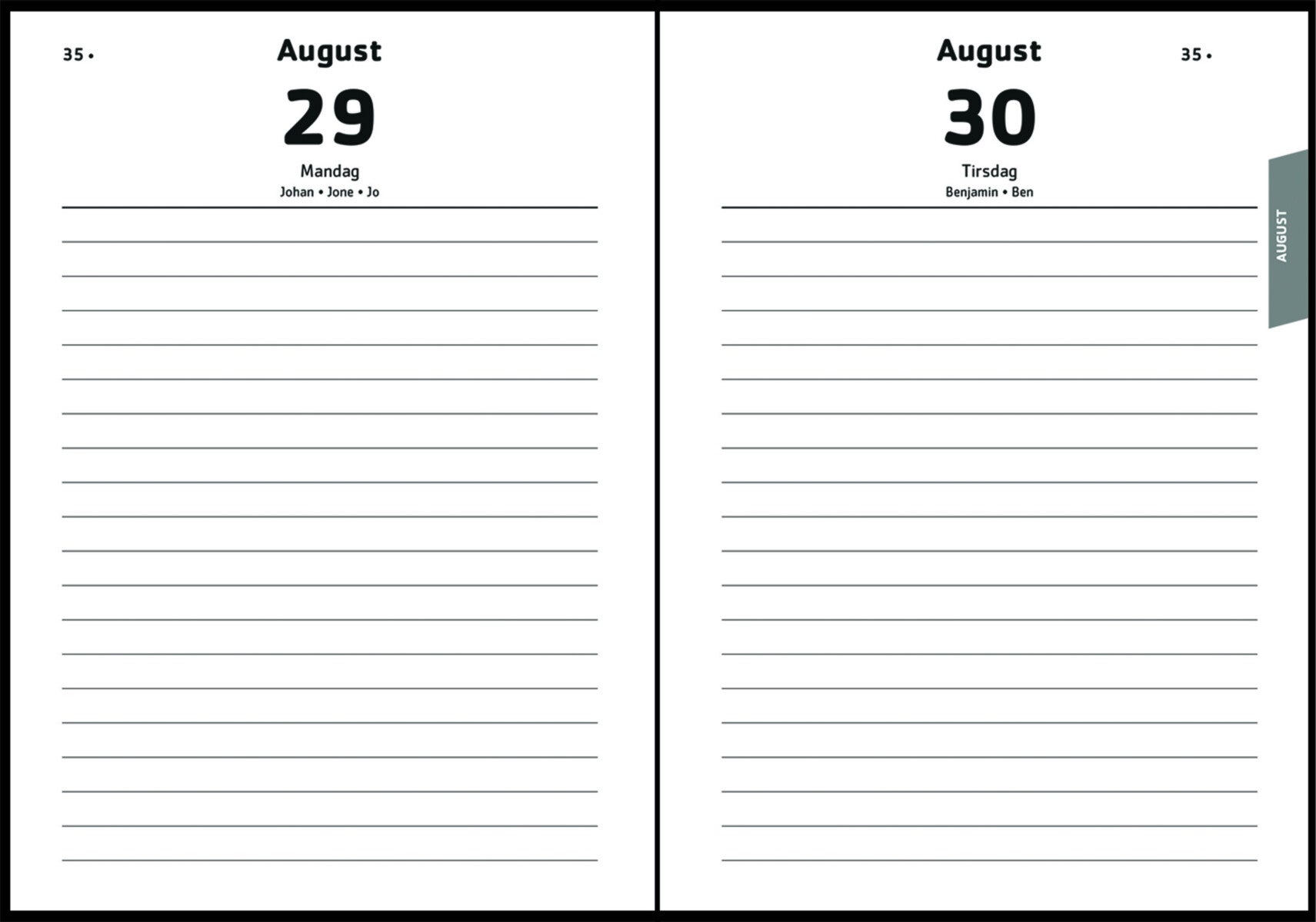 7.sans Dagplan 25/26 Jungle Leaf A6