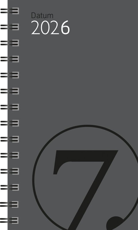 Kalender 2026 7.Sans Datum Refill Grå