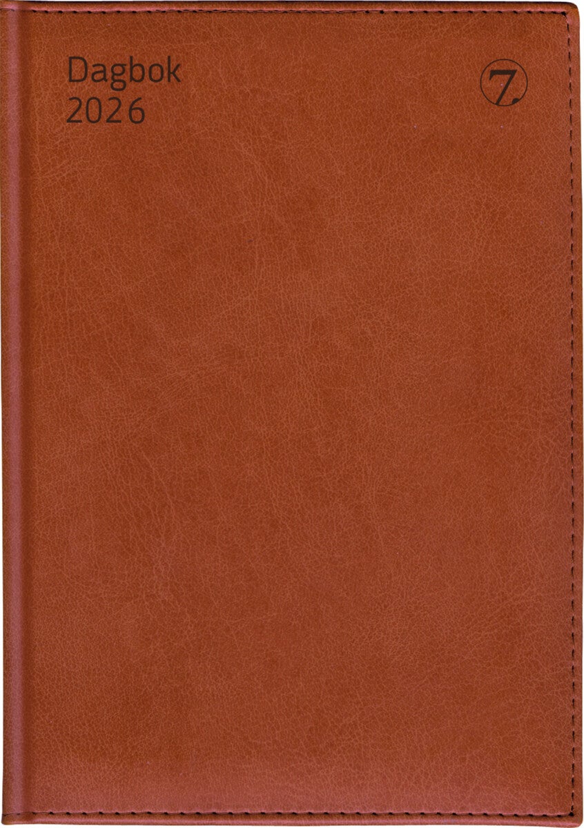 Kalender 2026 7.Sans Dagbok A5 m/mnd.reg Brun