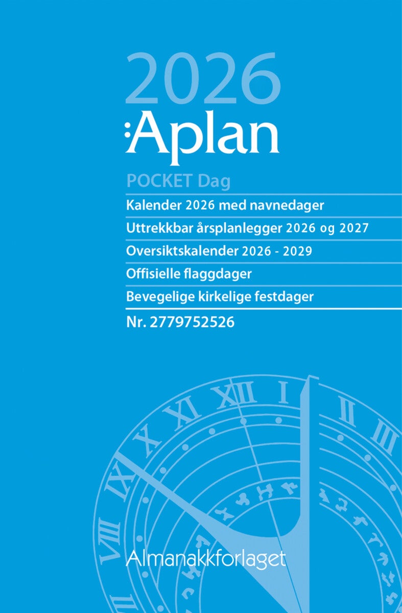 Kalender 2026 Aplan Pocket Dag Årssett
