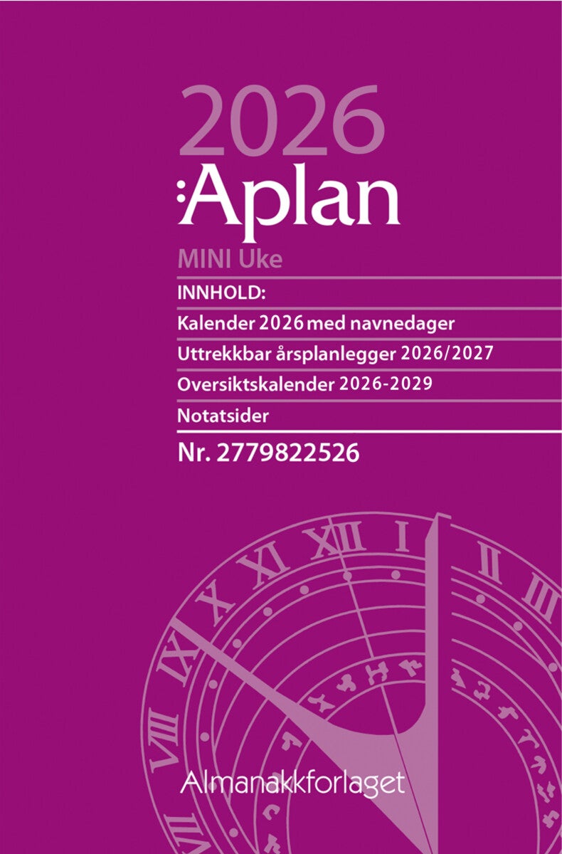 Kalender 2026 Aplan Mini Uke Årssett