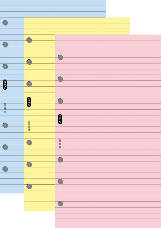 Aplan Pocket Fargede Linjerte Ark