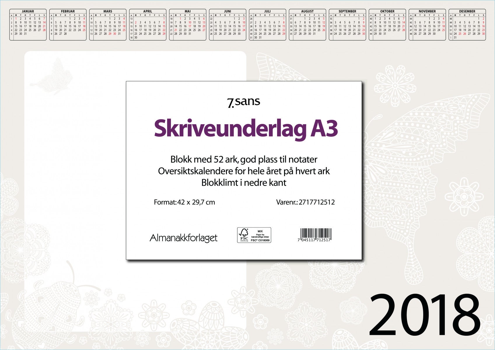 7.Sans Skriveunderlag I Papir A3 2020
