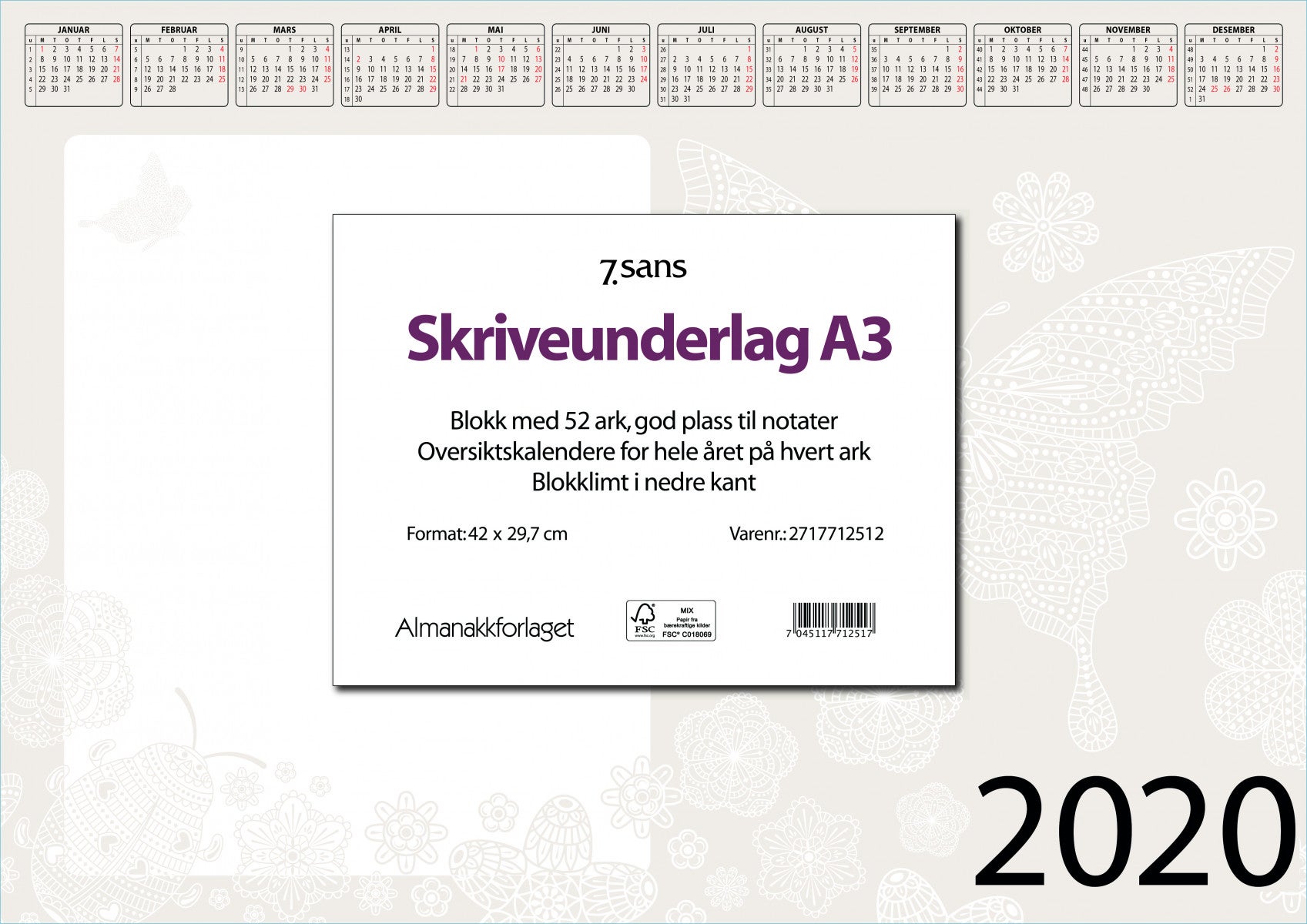 7.Sans Skriveunderlag I Papir A3 2020