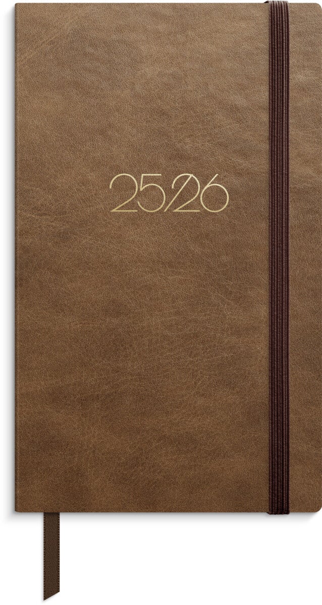 Kalender Grieg Slim myk 25/26 cognac