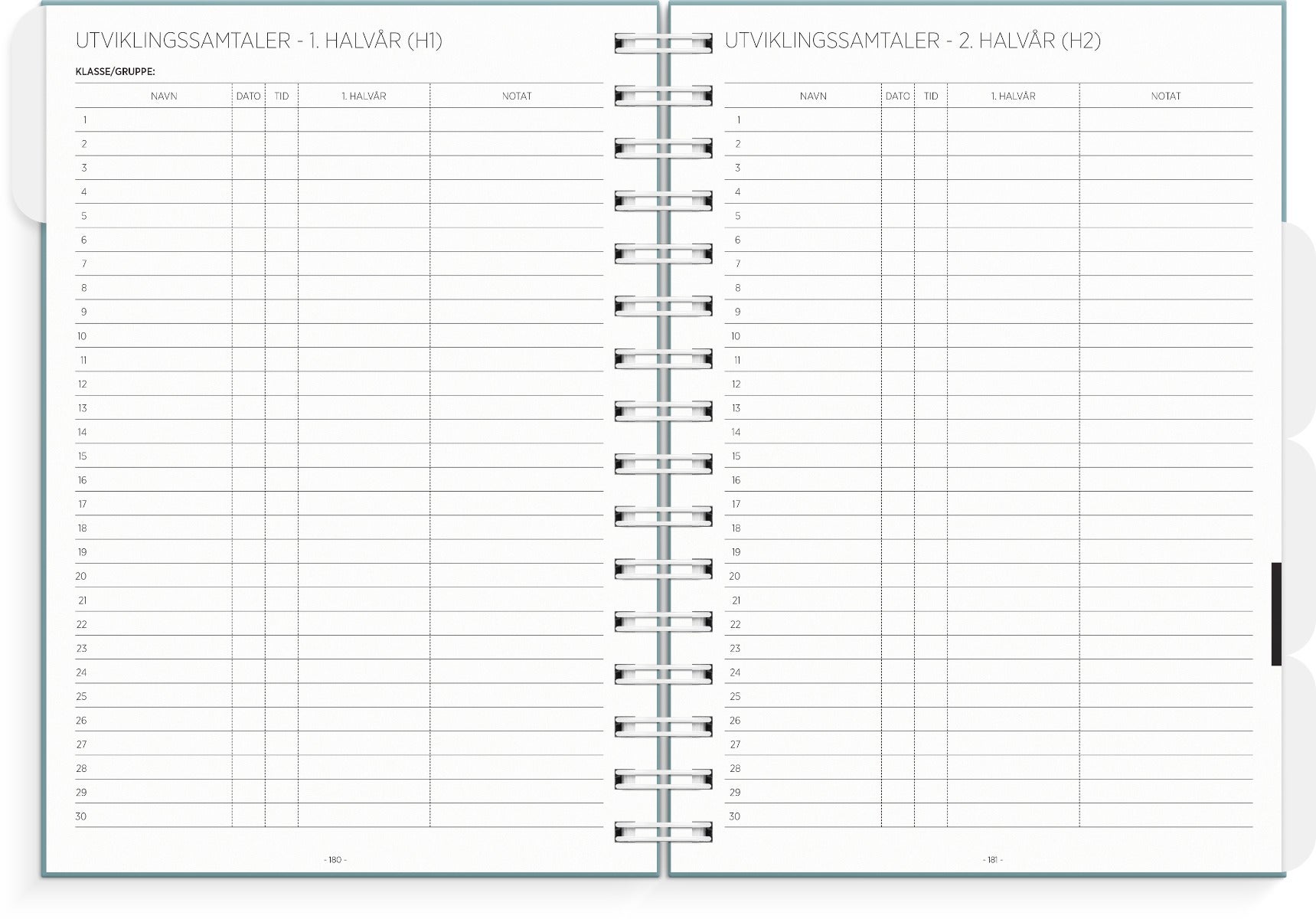 Lærerkalender A5 gr skole 25/26 grønn