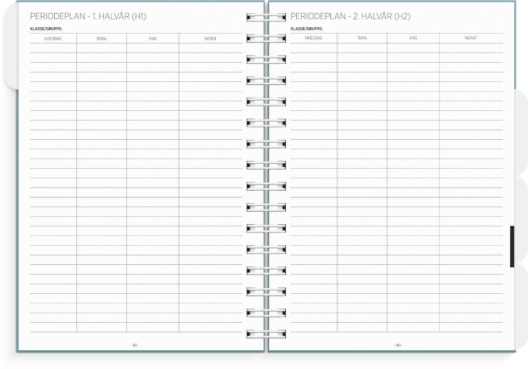 Lærerkalender A5 gr skole 25/26 grønn