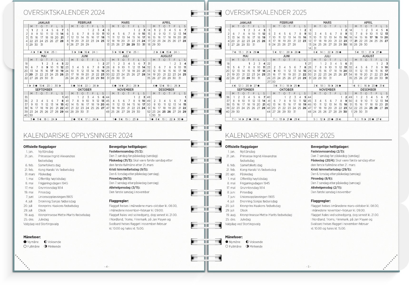Lærerkalender A5 gr skole 25/26 grønn