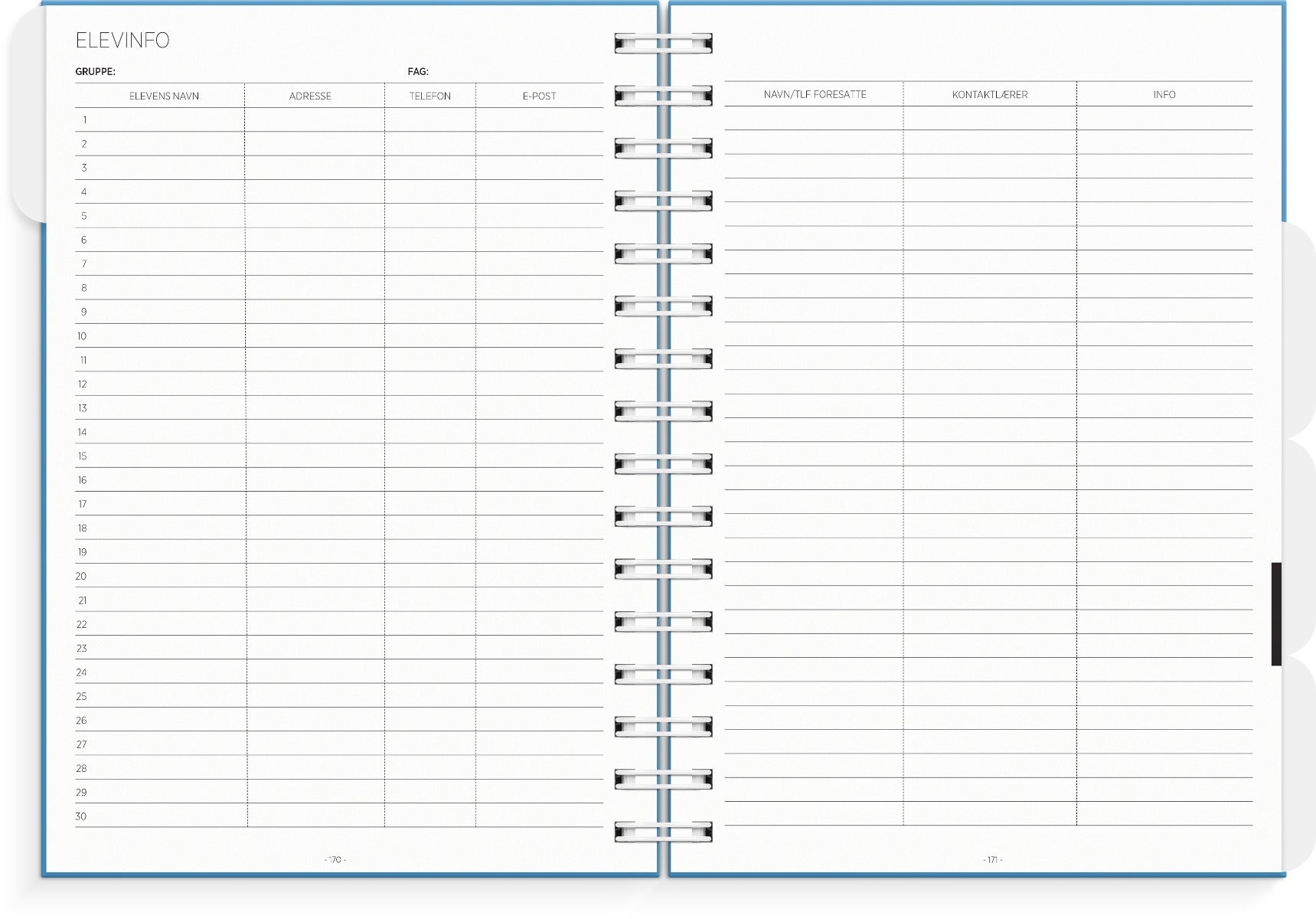 Lærerkalender A5 vg skole 25/26 blå