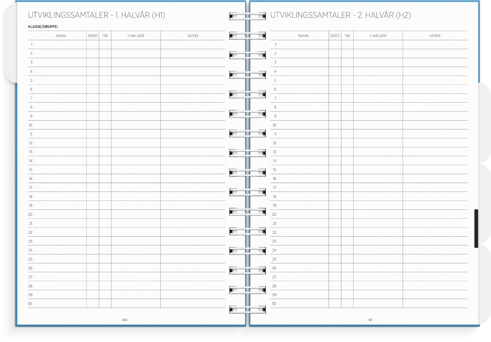 Lærerkalender A5 vg skole 25/26 blå