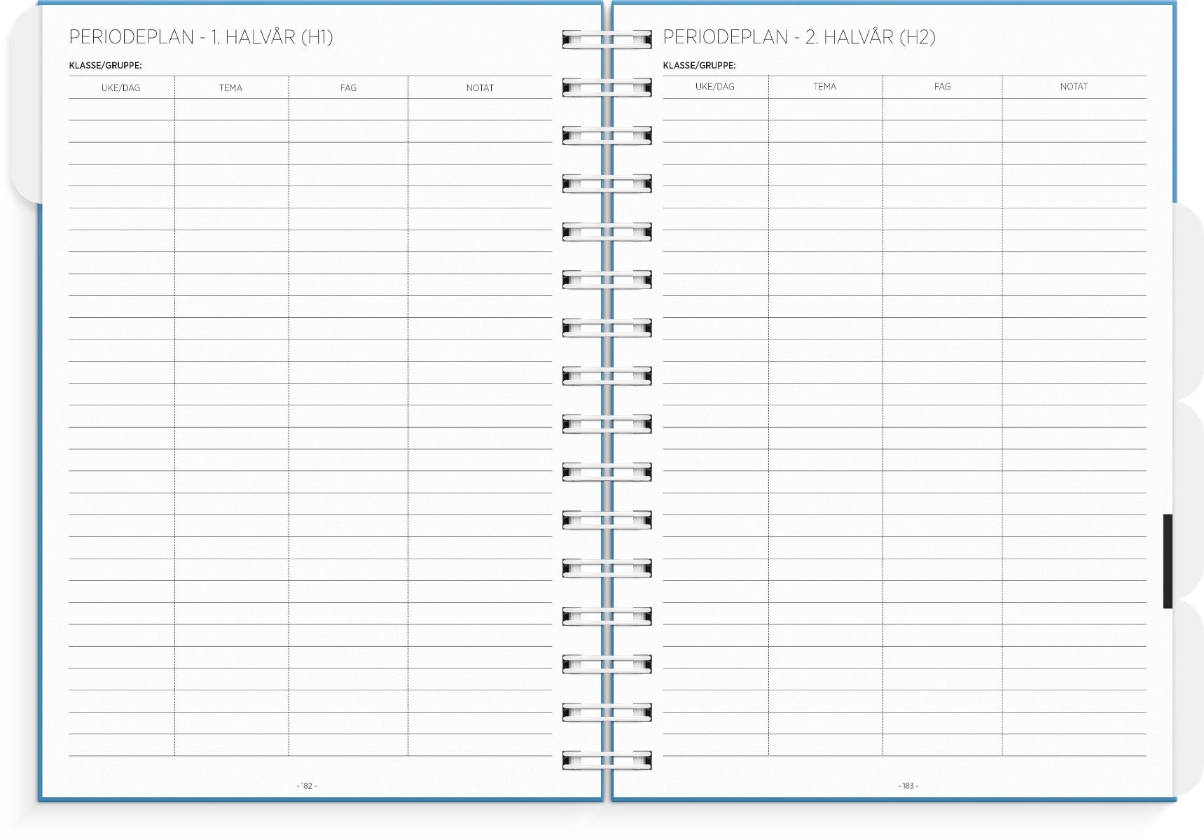 Lærerkalender A5 vg skole 25/26 blå