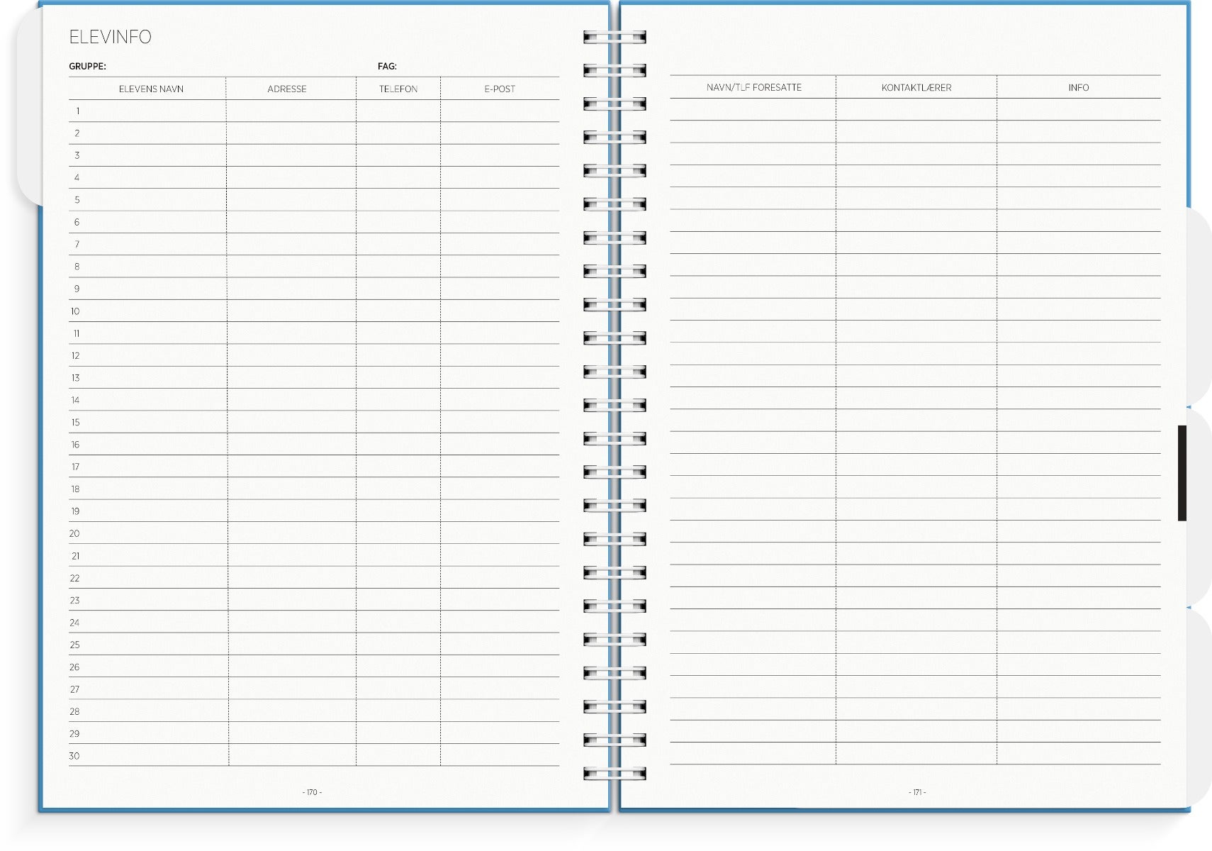 Lærerkalender A4 vg skole 25/26 blå
