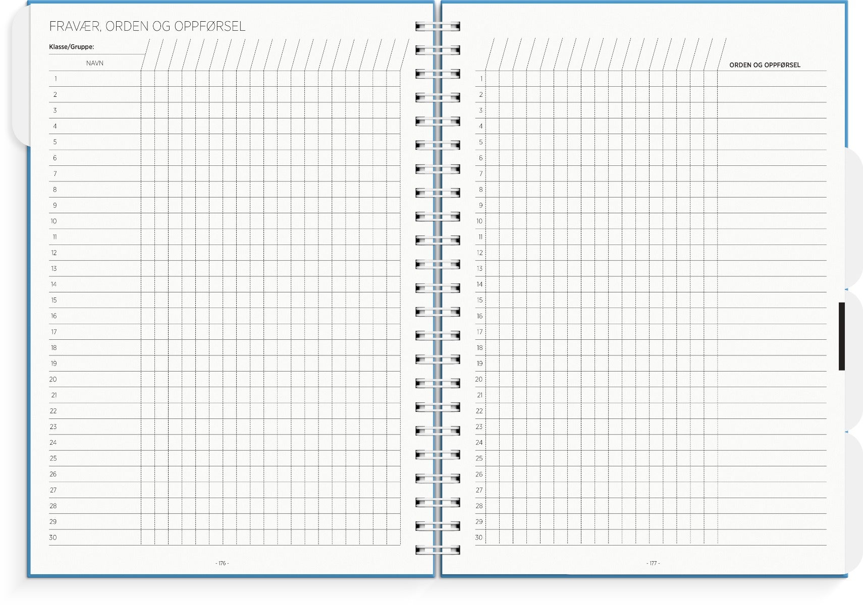 Lærerkalender A4 vg skole 25/26 blå