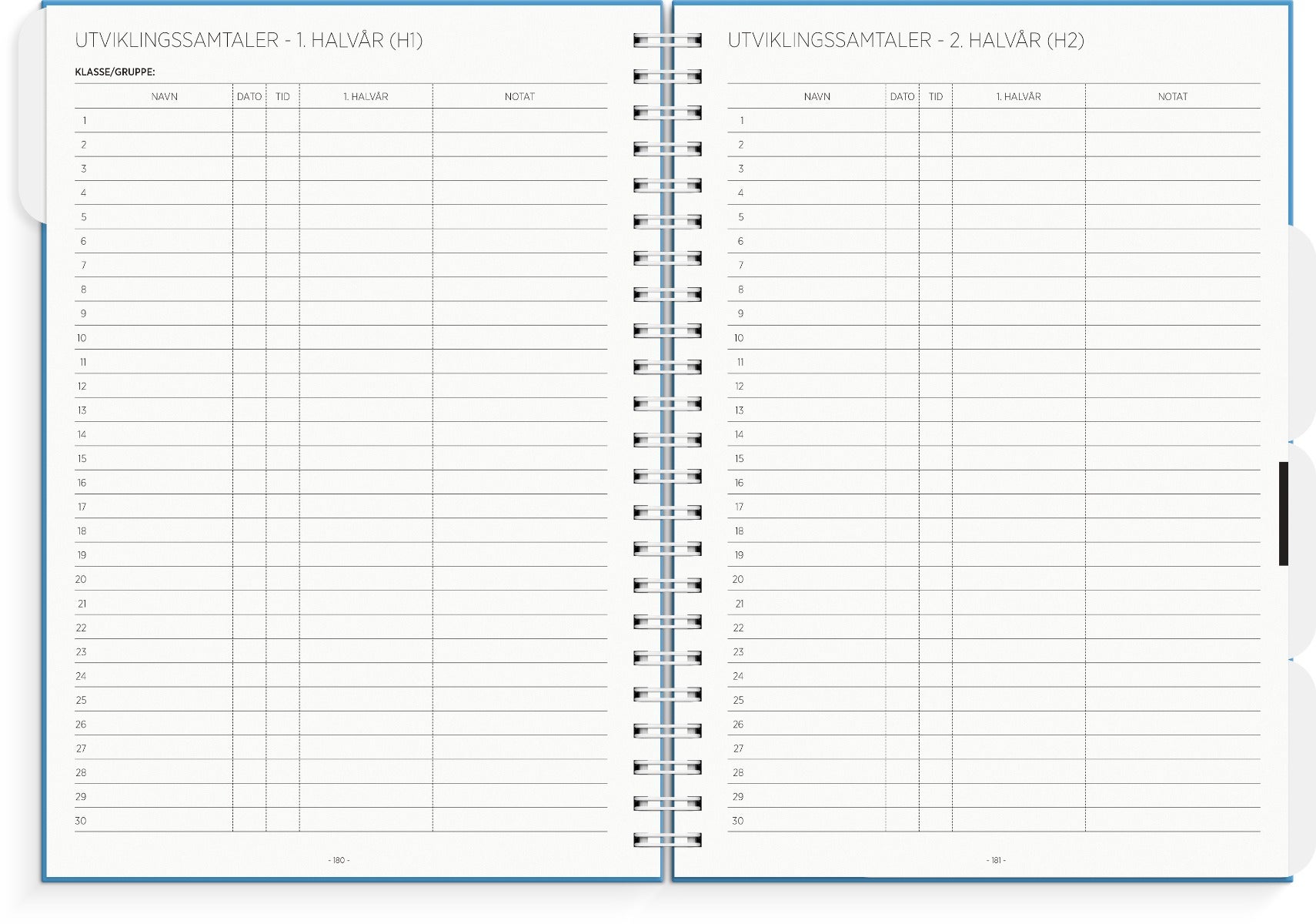 Lærerkalender A4 vg skole 25/26 blå