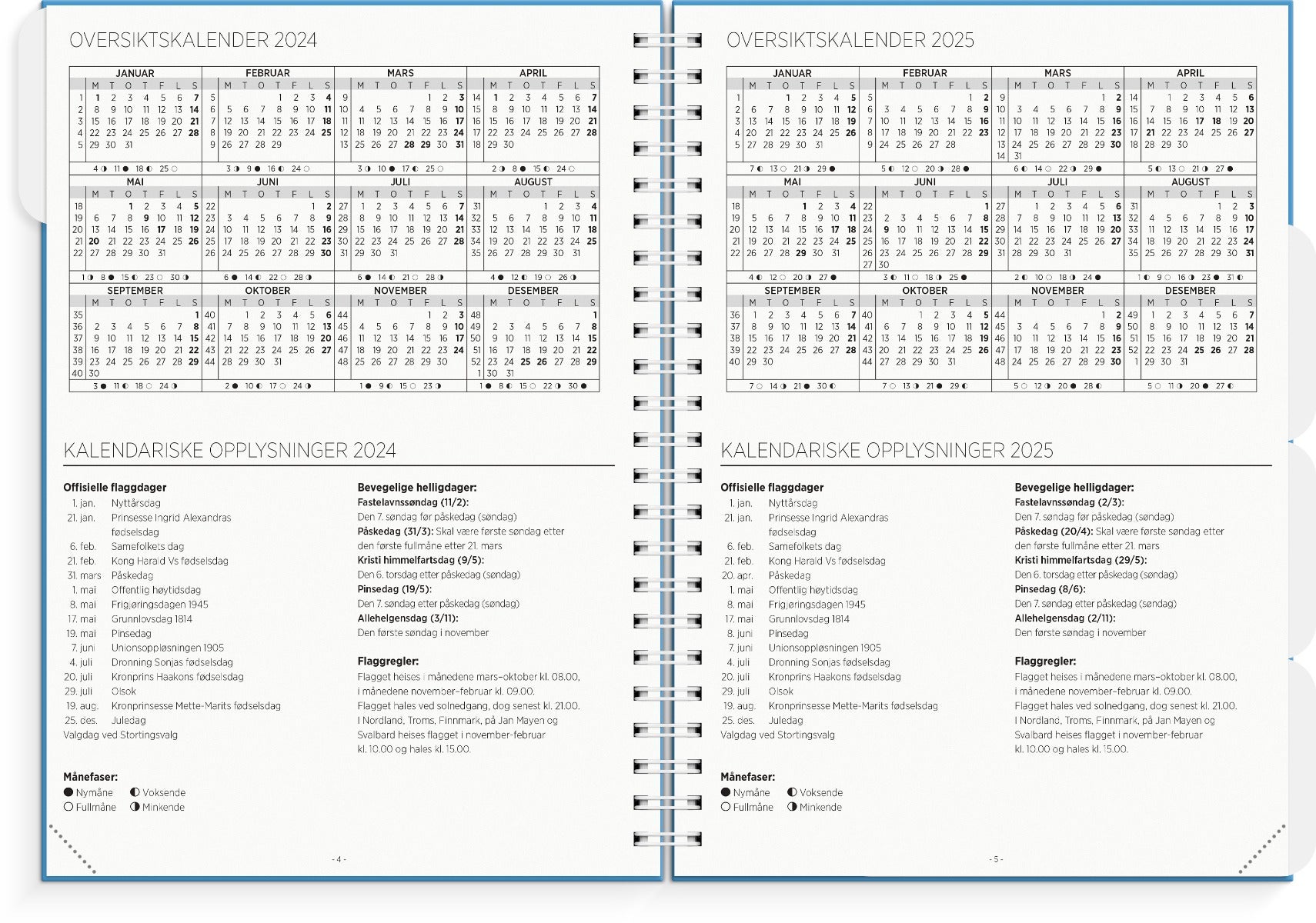 Lærerkalender A4 vg skole 25/26 blå
