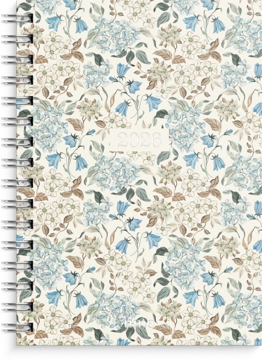 Dagbok Grieg Time A5 spiral 2026 blomst