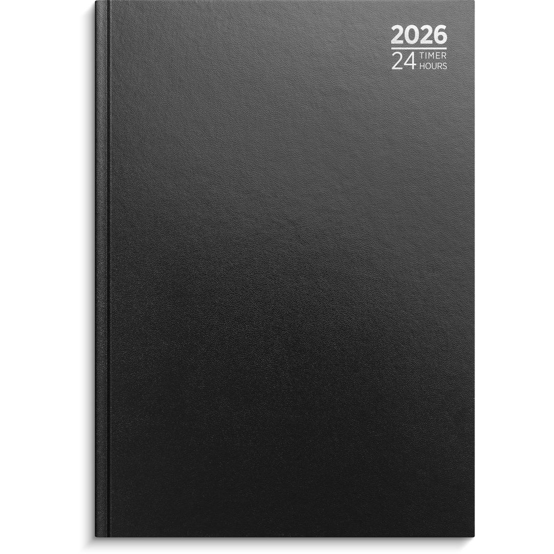 Dagbok Grieg 24 timer A4 2026 sort