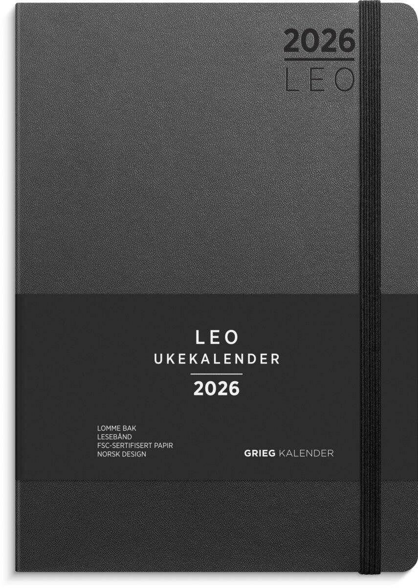 Ukekalender Grieg Leo A5 Lite 2026 sort