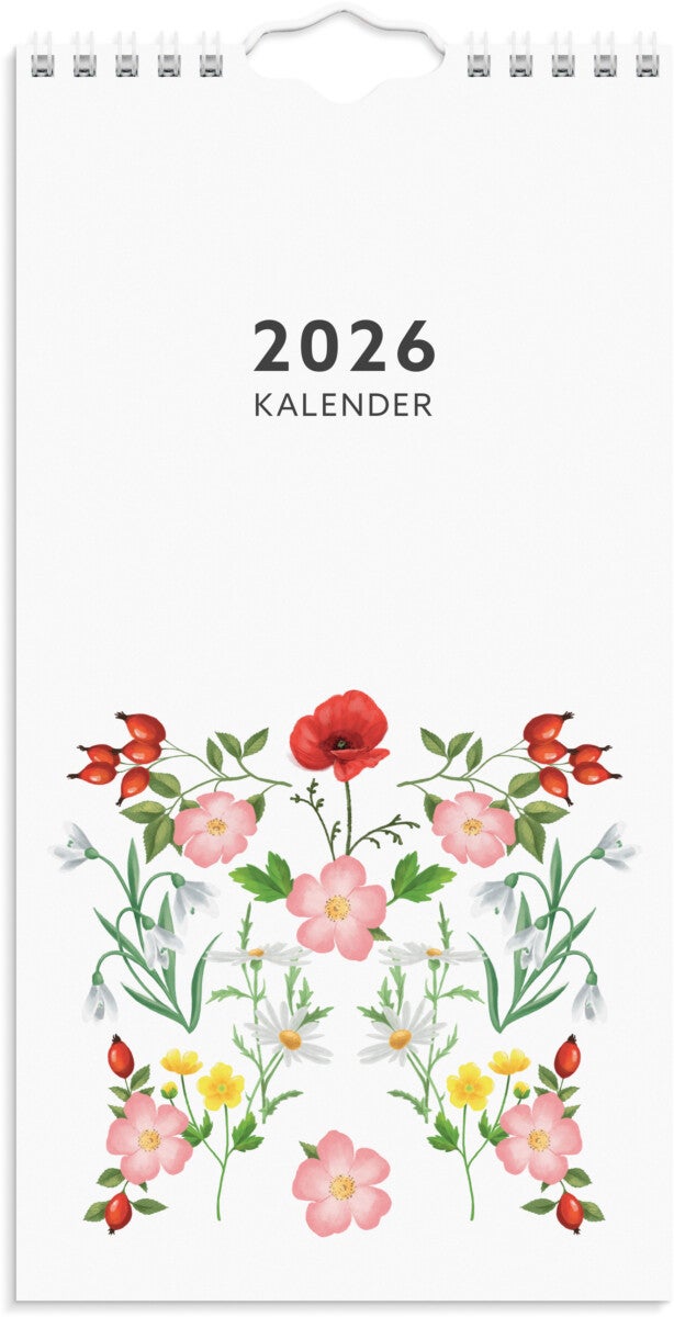 Veggkalender Grieg 2026 Blomster Mini