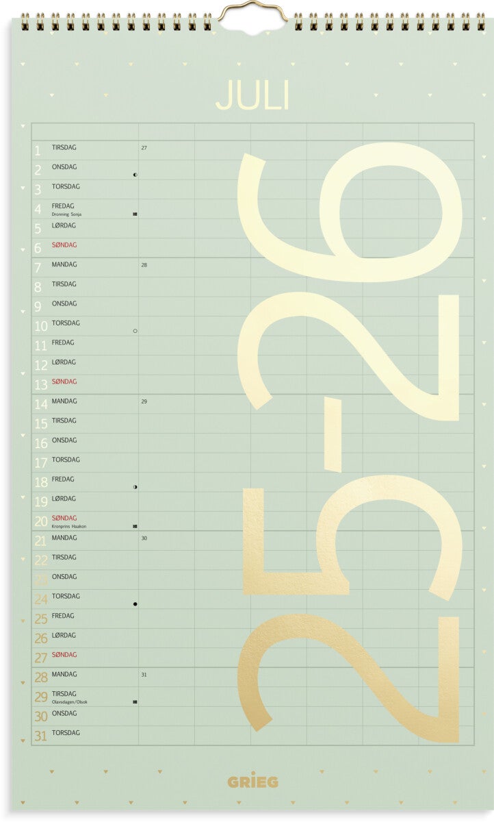 Familiekalender Grieg Color 25/26