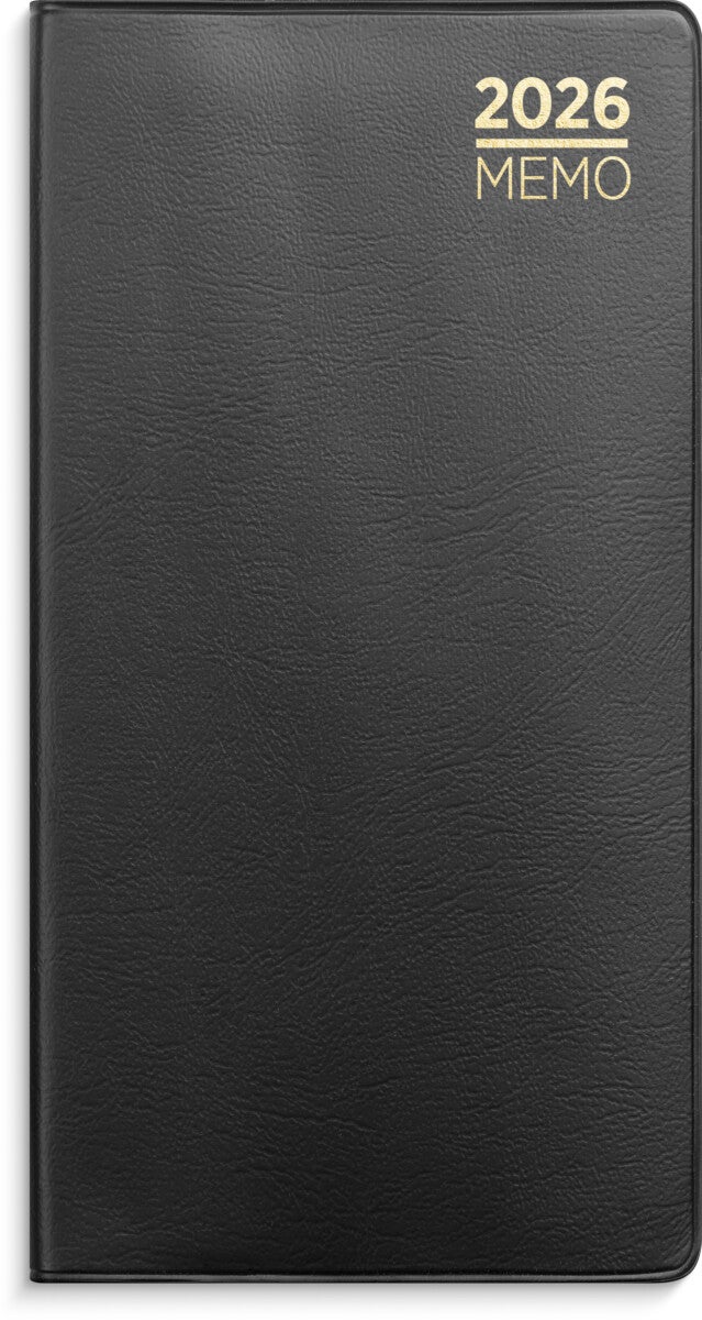 Lommekalender Grieg Memo 2026 plast sort