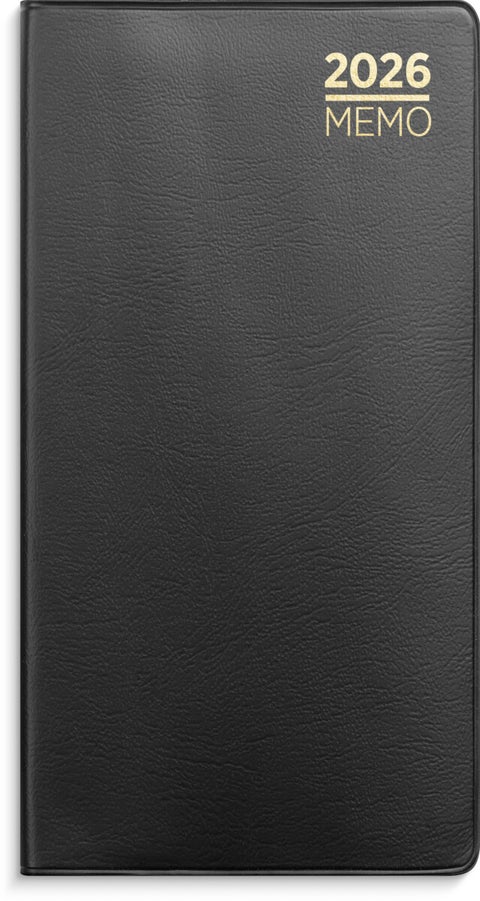 Lommekalender Grieg Memo 2026 plast sort
