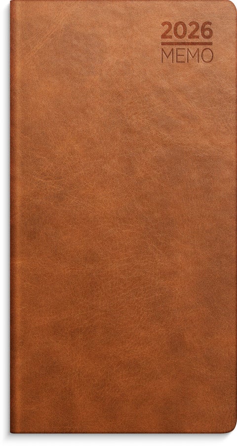 Lommekal Grieg Memo 2026 imitert cognac