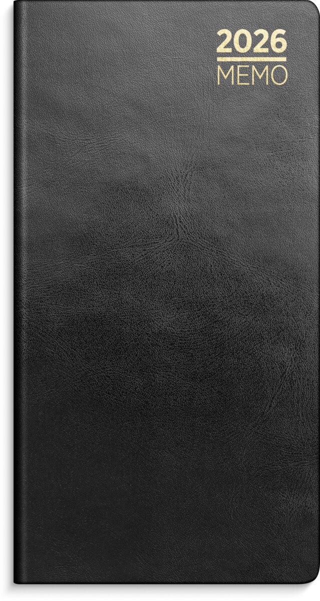 Lommekal Grieg Memo2026 imitert sort