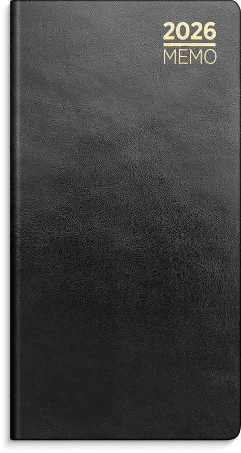 Lommekal Grieg Memo2026 imitert sort