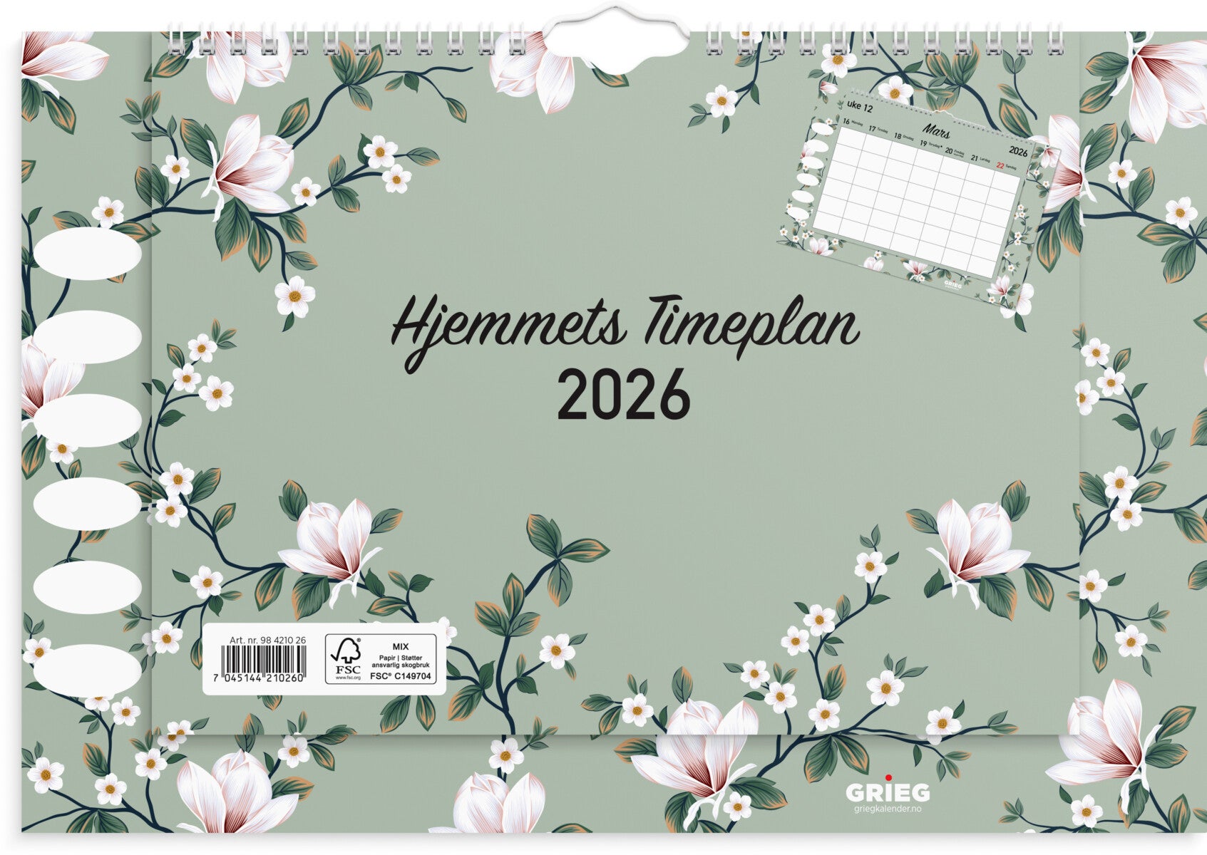 Hjemmets timeplan Grieg 2026