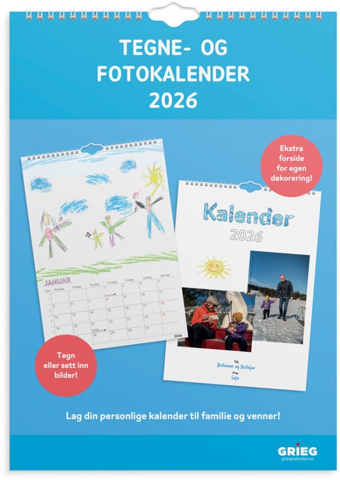 Tegne/Fotokalender Grieg 2026