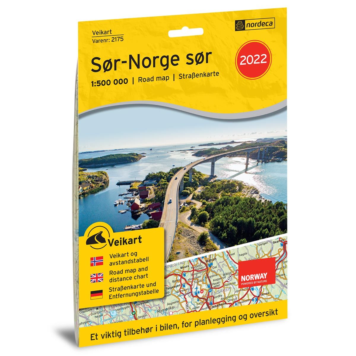Bilde av Veikart Sør-norge Sør